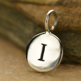 Sterling Silver Letter Charms - Initial I 13x8mm