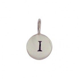 Sterling Silver Letter Charms - Initial I 13x8mm