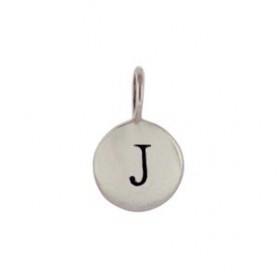 Sterling Silver Letter Charms - Initial J 13x8mm
