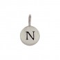 Sterling Silver Letter Charm - Initial N 13x8mm