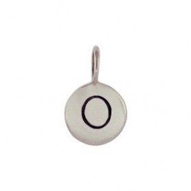 Sterling Silver Letter Charm - Initial O 13x8mm