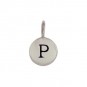 Sterling Silver Letter Charm - Initial P 13x8mm