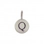 Sterling Silver Letter Charm - Initial Q 13x8mm