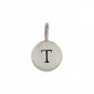 Sterling Silver Letter Charm - Initial T 13x8mm