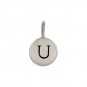 Sterling Silver Letter Charm - Initial U 13x8mm