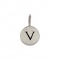 Sterling Silver Letter Charm - Initial V 13x8mm