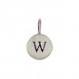 Sterling Silver Letter Charm - Initial W 13x8mm