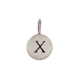 Sterling Silver Letter Charm - Initial X 13x8mm