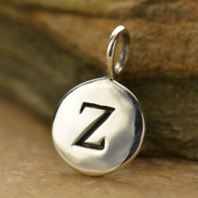Sterling Silver Letter Charm - Initial Z 13x8mm