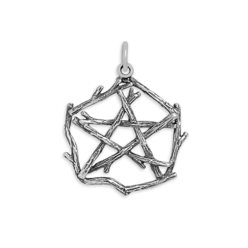 Nina Designs Sterling Silver Pentagram Branch Charm 26x21mm