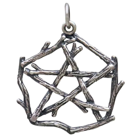 Sterling Silver Pentagram Branch Charm Back View