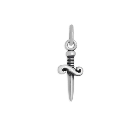 Sterling Silver Dagger Charm w Twisted Handle 19x7mm