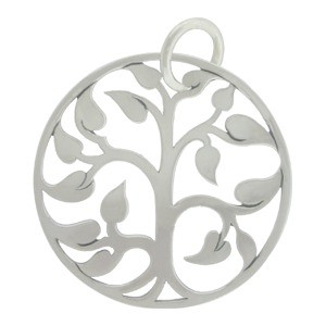 Sterling Silver Tree of Life Charm -  Medium 24x20mm