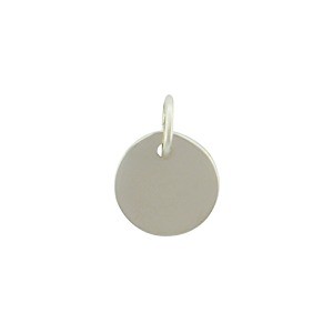 Sterling Silver Round Charm - Stamping Blank - Small 11x9mm