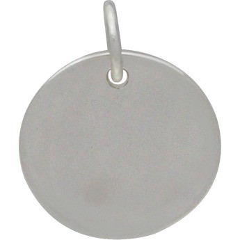 Sterling Silver Round Charm - Stamping Blank - Large 15x12mm