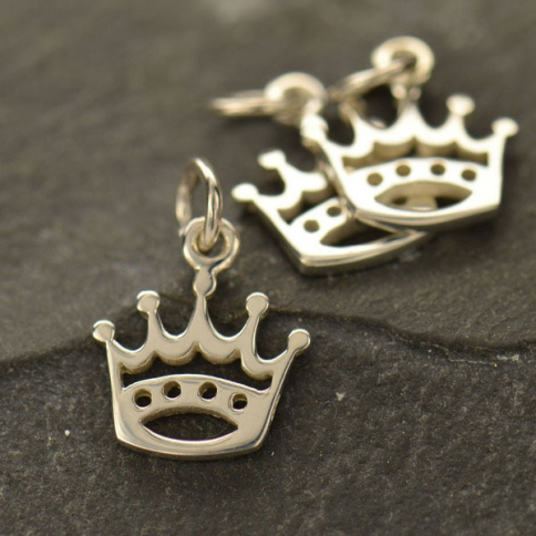 Sterling Silver Crown Charm 16x11mm