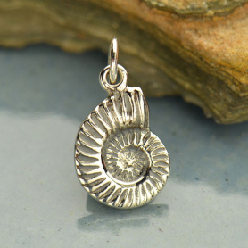 Sterling Silver Nautilus Shell Charm 18x10mm