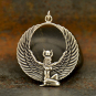 Sterling Silver Egyptian Winged Goddess Pendant 32x25mm