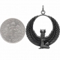 Sterling Silver Egyptian Winged Goddess Pendant 32x25mm