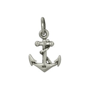 Sterling Silver Anchor Charm - Beach Charm 16x9mm
