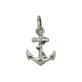 Sterling Silver Anchor Charm - Beach Charm 16x9mm