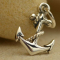 Sterling Silver Anchor Charm - Beach Charm 16x9mm