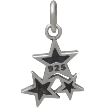 Sterling Silver Star Cluster Charm 16x9mm DISCONTINUED