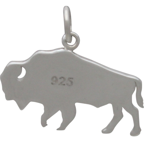 Sterling Silver Buffalo Charm - Stamping Blank 17x21mm