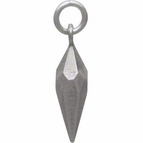 Sterling Silver Small Faceted Spike Charm 21x5mm