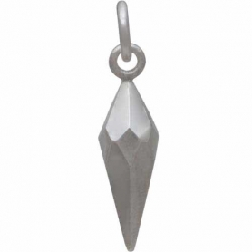 Sterling Silver Small Faceted Spike Charm 21x5mm