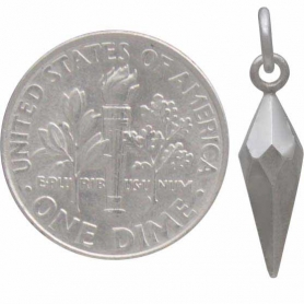 Sterling Silver Small Faceted Spike Charm 21x5mm