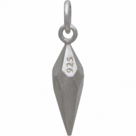 Sterling Silver Small Faceted Spike Charm 21x5mm