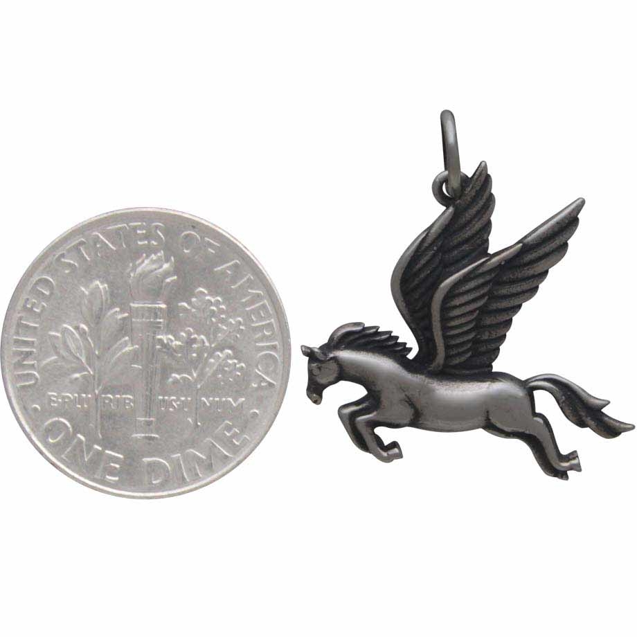 Silver Pegasus Charm - Flying Horse Charm DISCONTINUED