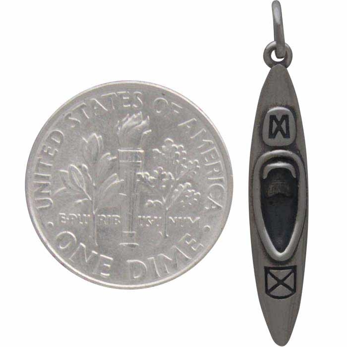  Sterling Silver Kayak Charm - Sports Charms 30x5mm