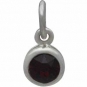 Sterling Silver Crystal Birthstone Charm - January 11x5mm