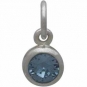 Sterling Silver Crystal Birthstone Charm - March 11x5mm