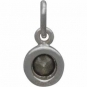 Sterling Silver Crystal Birthstone Charm - April 11x5mm