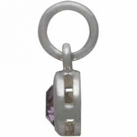 Sterling Silver Crystal Birthstone Charm - June 11x5mm