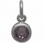 Sterling Silver Crystal Birthstone Charm - June 11x5mm