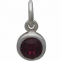 Sterling Silver Crystal Birthstone Charm - July 11x5mm