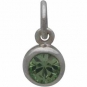 Sterling Silver Crystal Birthstone Charm - August 11x5mm