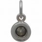 Sterling Silver Crystal Birthstone Charm - August 11x5mm