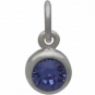 Sterling Silver Crystal Birthstone Charm- September 11x5mm