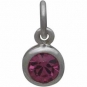 Sterling Silver Crystal Birthstone Charm - October 11x5mm