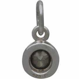 Sterling Silver Crystal Birthstone Charm -December 11x5mm