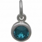 Sterling Silver Crystal Birthstone Charm -December 11x5mm