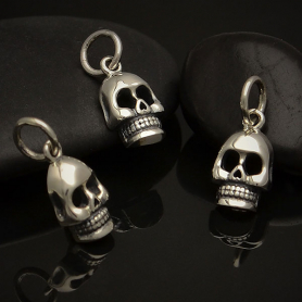 Sterling Silver Small Skull Charm 14x6mm DISCONTINUED