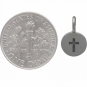 Sterling Silver Cross Charm on a Disk 13x8mm