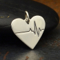 Sterling Silver Heartbeat Charm - Heart Charm