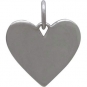 Silver Heart Charm with Mountains and Bronze Moon